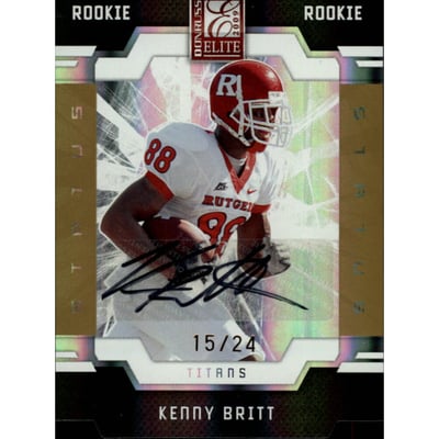 2009 Donruss Elite Status Autographs Gold #154 Kenny Britt