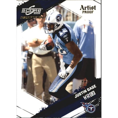 2009 Score Inscriptions Artist's Proof #284 Justin Gage