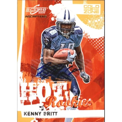 2009 Score Inscriptions Hot Rookies Autographs Gold Zone #15 Kenny Britt