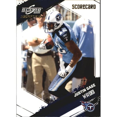 2009 Score Inscriptions Scorecard #284 Justin Gage