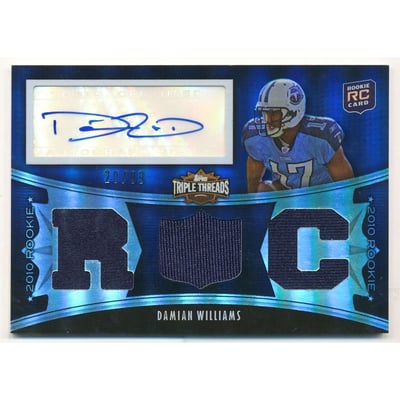 2010 Topps Triple Threads #119A Damian Williams JSY AU RC