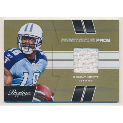 2011 Prestige Prestigious Pros Materials Gold #34 Kenny Britt