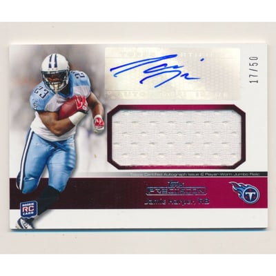 2011 Topps Precision Rookie Jumbo Relic Autographs Red #RAJRJH Jamie Harper