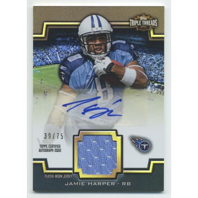 2011 Topps Triple Threads Autographed Unity Relics Sepia #TTUAR16 Jamie Harper