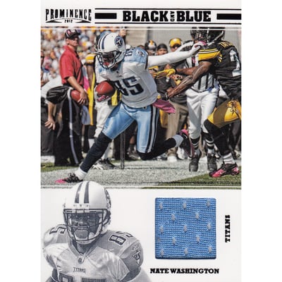 2012 Panini Prominence Black and Blue Materials #23 Nate Washington/70