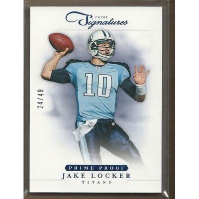 2012 Prime Signatures Prime Proof Blue #24 Jake Locker