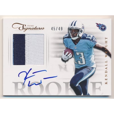 2012 Prime Signatures Rookie Prime Materials Signatures #25 Kendall Wright/49