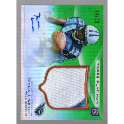 2012 Topps Platinum Rookie Patch Autographs Green Refractors #118 Kendall Wright