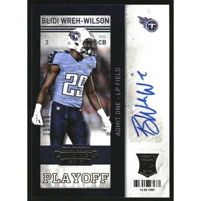 2013 Panini Contenders Playoff Ticket #113B Blidi Wreh-Wilson AU