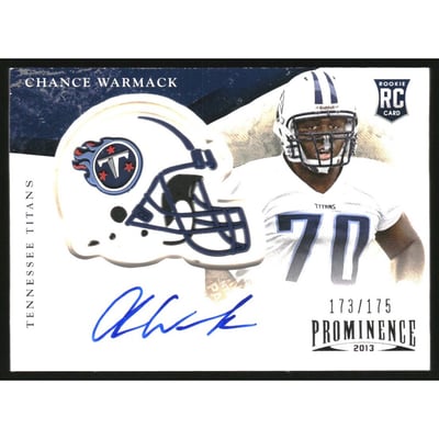 2013 Panini Prominence Rookie Team Helmet Autographs #111 Chance Warmack/175