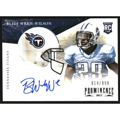 2013 Panini Prominence Rookie Team Helmet Autographs #201 Blidi Wreh-Wilson/999
