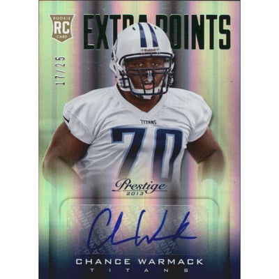 2013 Prestige Extra Points Green Autographs #218 Chance Warmack