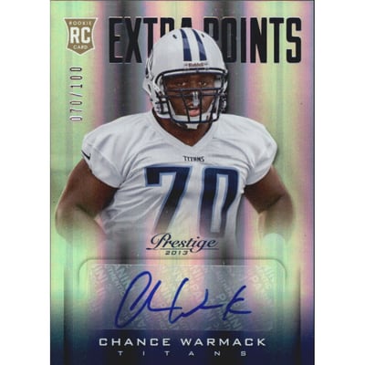 2013 Prestige Extra Points Purple Autographs #218 Chance Warmack