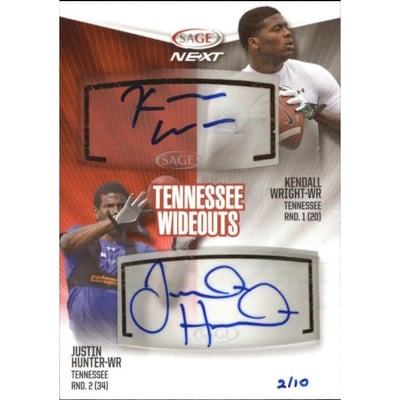 2013 SAGE Next Dual Autographs #DA54 Kendall Wright/Justin Hunter/10