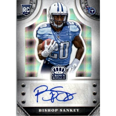 2014 Crown Royale Rookie Signatures Silver Plaid #SBS Bishop Sankey/99