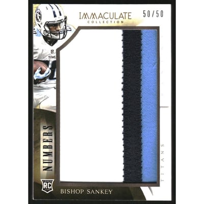 2014 Immaculate Collection Numbers Jumbo Patches #99 Bishop Sankey/50
