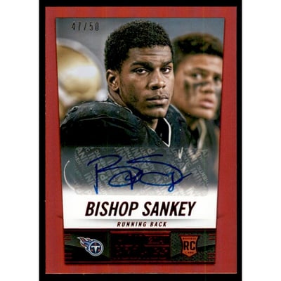 2014 Panini Hot Rookies Rookie Signatures Red #339 Bishop Sankey/50