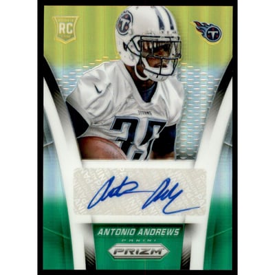 2014 Panini Prizm Rookie Autographs Prizms Neon Green Yellow #ARAA Antonio Andrews/85