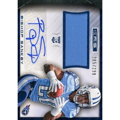 2014 Rookies and Stars Rookie Jersey Autographs #RMBS Bishop Sankey/299