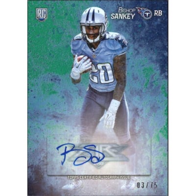 2014 Topps Fire Rookie Autographs Green #142 Bishop Sankey