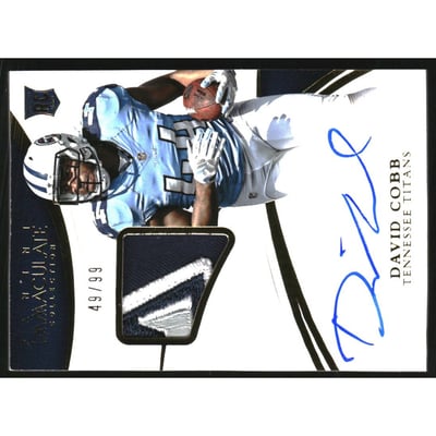 2015 Immaculate Collection #130 David Cobb JSY AU RC