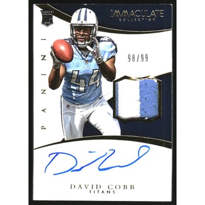 2015 Immaculate Collection Rookie Signature Patches #29 David Cobb/99