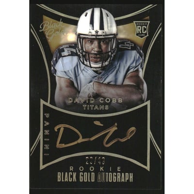 2015 Panini Black Gold Rookie Autographs Gold #RAUDC David Cobb/49