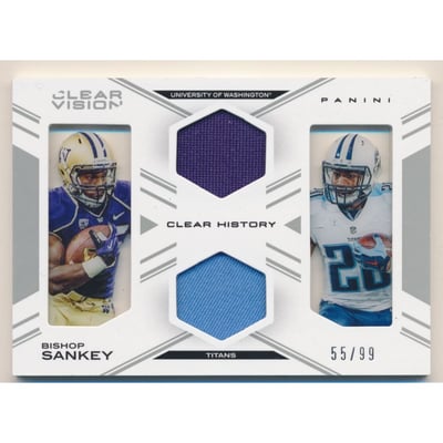 2015 Panini Clear Vision Clear History Dual Jerseys #CHBS Bishop Sankey