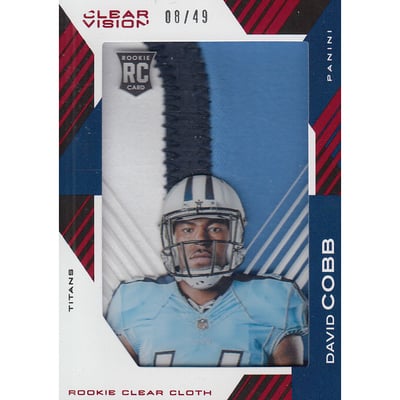 2015 Panini Clear Vision Rookie Clear Cloth Jerseys Prime #RCCDC David Cobb