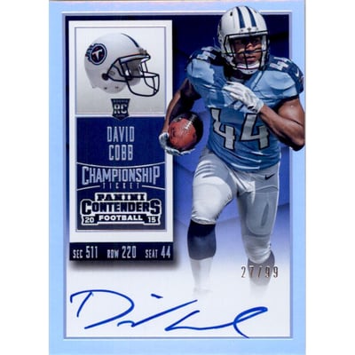 2015 Panini Contenders Championship Ticket #208A David Cobb AU/99