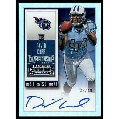 2015 Panini Contenders Championship Ticket #208B David Cobb AU/49