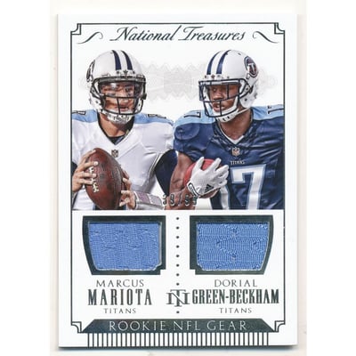 2015 Panini National Treasures Rookie NFL Gear Combo Materials #10 Dorial Green-Beckham/Marcus Mariota