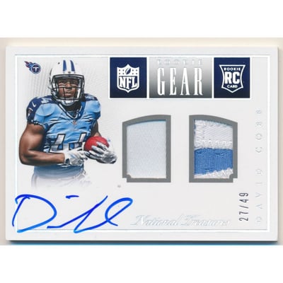 2015 Panini National Treasures Rookie NFL Gear Dual Materials Signatures Prime #4 David Cobb/49