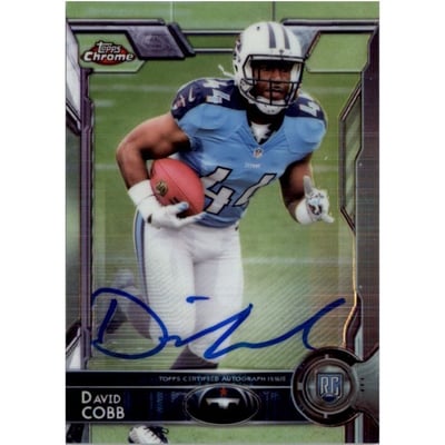 2015 Topps Chrome Rookie Autographs #154 David Cobb