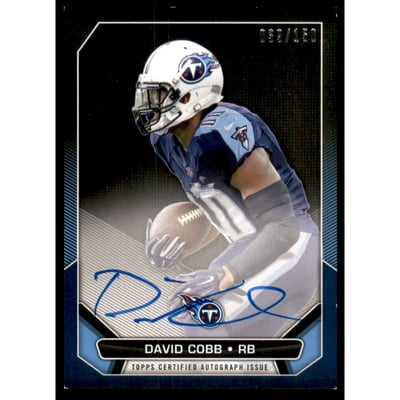 2015 Topps Rookie Premiere Autographs #RPADC David Cobb/150