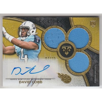 2015 Topps Triple Threads Gold #144 David Cobb JSY AU