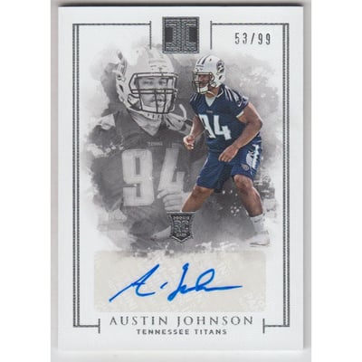 2016 Panini Impeccable #145 Austin Johnson AU RC