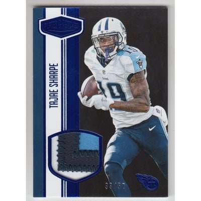 2016 Panini Plates and Patches Rookie Patches Blue #35 Tajae Sharpe