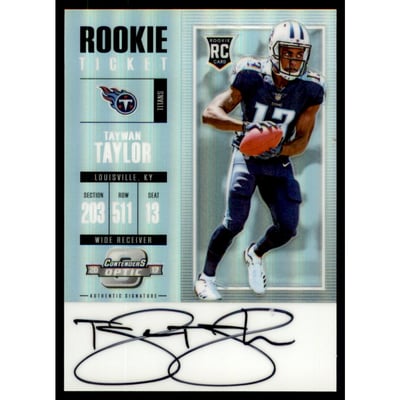2017 Panini Contenders Optic #138 Taywan Taylor AU RC