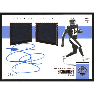 2017 Panini Encased Rookie Dual Swatch Signatures #RDSTT Taywan Taylor/75
