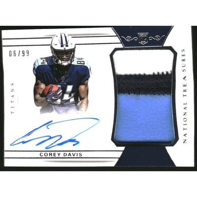 2017 Panini National Treasures #163 Corey Davis JSY AU RC