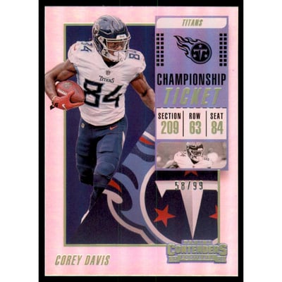 2018 Panini Contenders Championship Ticket #5 Corey Davis