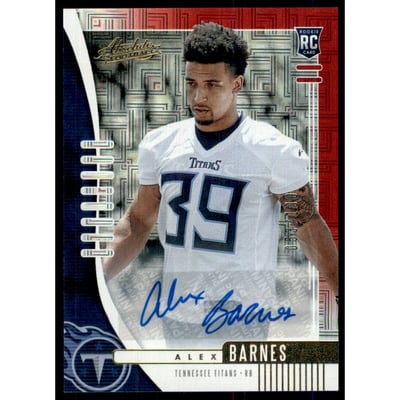 2019 Absolute Signature Rookies Red Squares #193 Alex Barnes/100