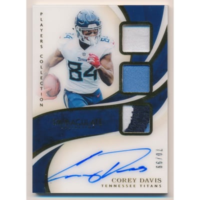2019 Immaculate Collection Immaculate Players Collection Jersey Autographs #34 Corey Davis/99