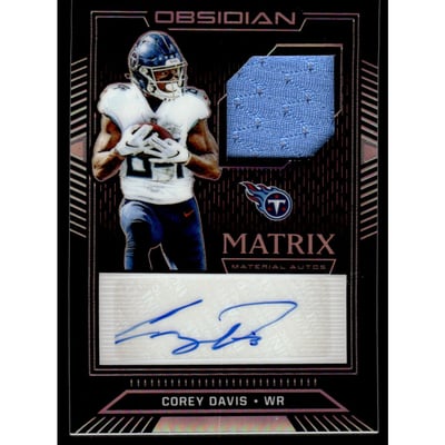 2019 Panini Obsidian Matrix Material Autographs #30 Corey Davis/100