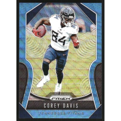 2019 Panini Prizm Prizms Blue Wave #160 Corey Davis