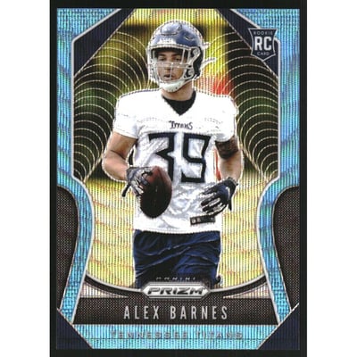 2019 Panini Prizm Prizms Blue Wave #377 Alex Barnes