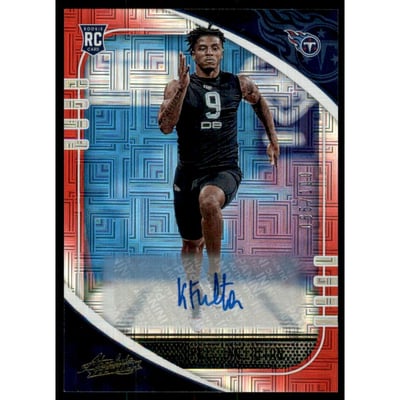 2020 Absolute Signature Rookies Red Squares #174 Kristian Fulton/100