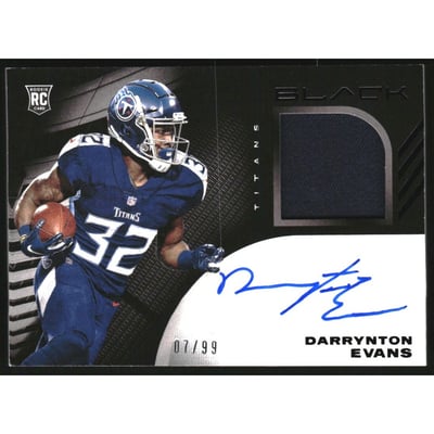 2020 Panini Black Rookie Signature Materials #35 Darrynton Evans/99