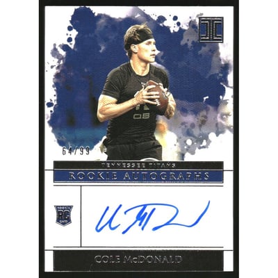 2020 Panini Impeccable Rookie Autographs #162 Cole McDonald